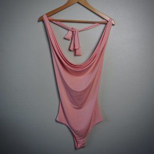 Fashion Nova Halter Top Salmon Body Suit  | Size S